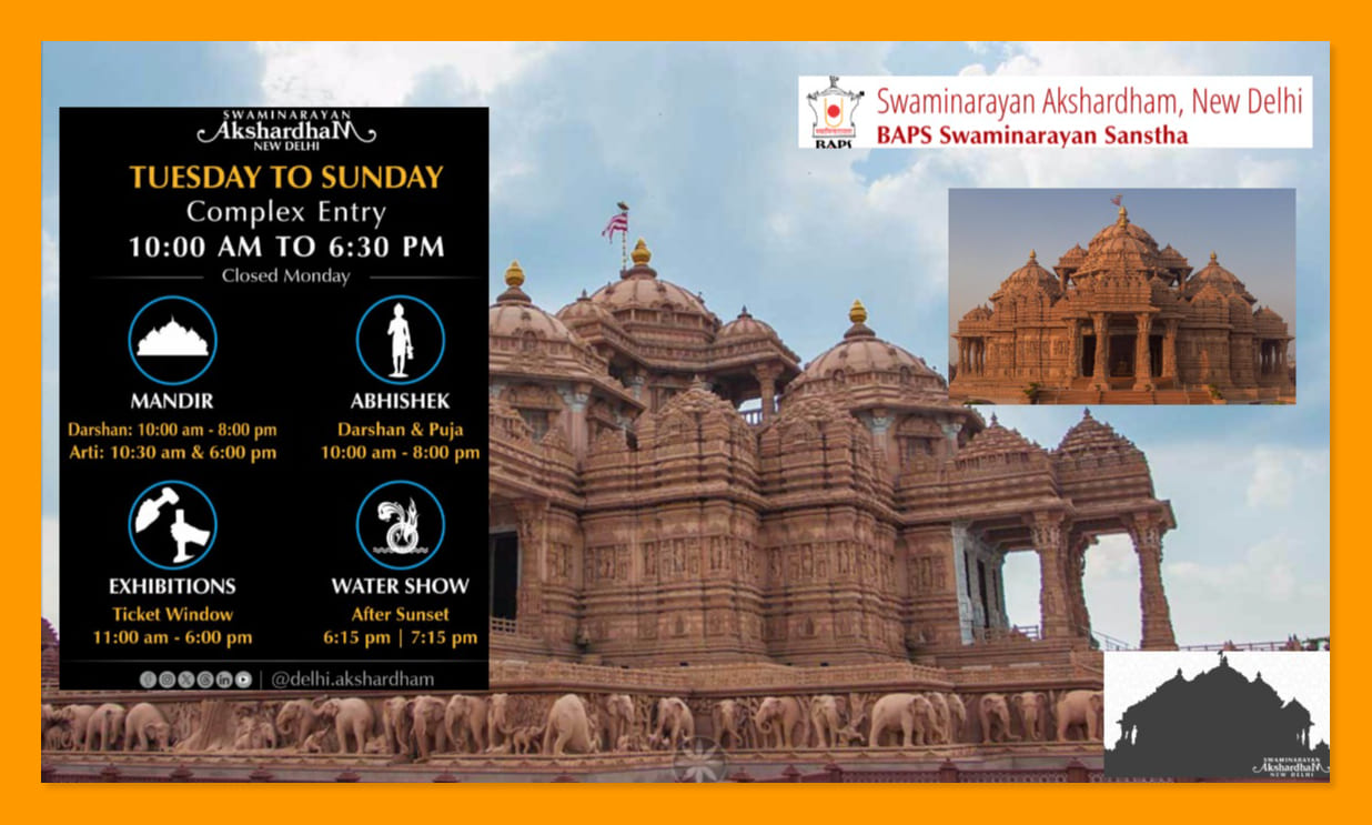 Swaminarayan-Akshardham-New-Delhi-Darshan-Timings